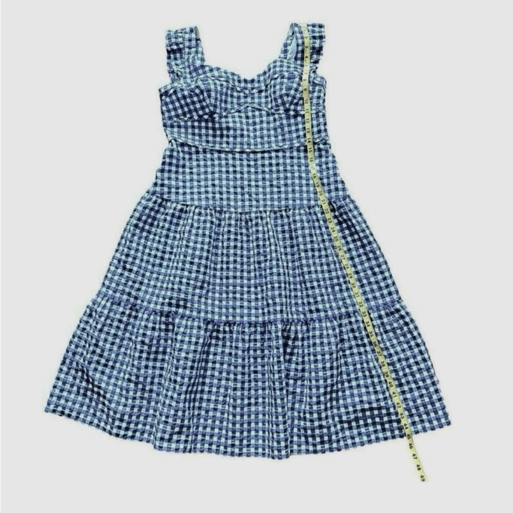 Kate Spade Blue and White Gingham Midi Dress - Picture 10 of 11